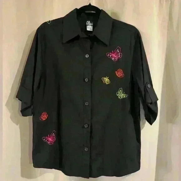 Women’s Black Ali Miles Button Down - Picture 1 of 7